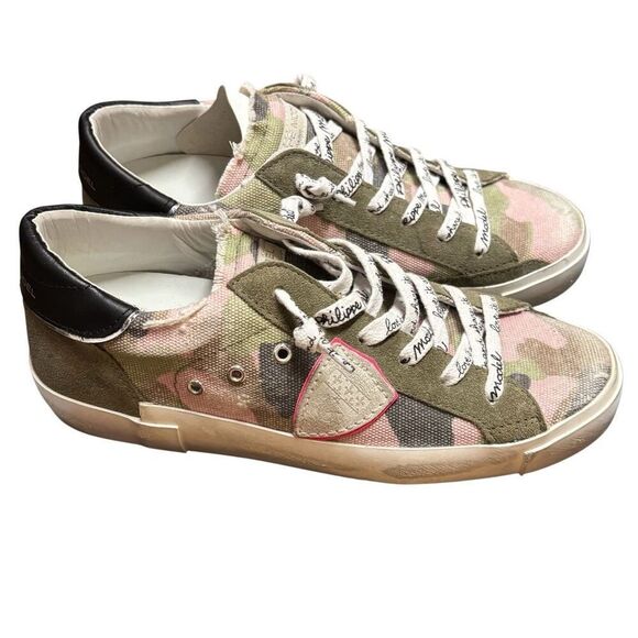 PHILIPPE MODEL Paris X Sneaker in camouflage green and pink NWB Size 36/6 - Picture 8 of 14